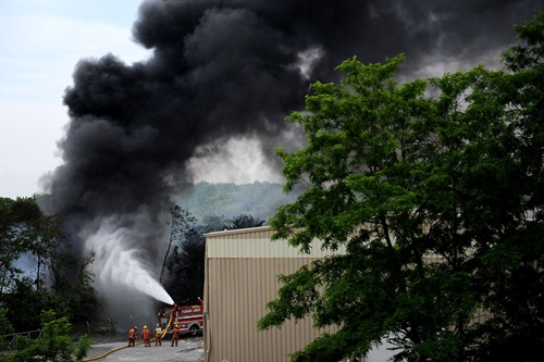 Huge explosion as freight train derails near Baltimore