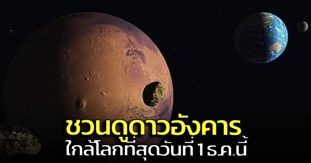 DR.  invites the public to keep an eye out for the orbits of “Mars” closest to Earth on December 1st.