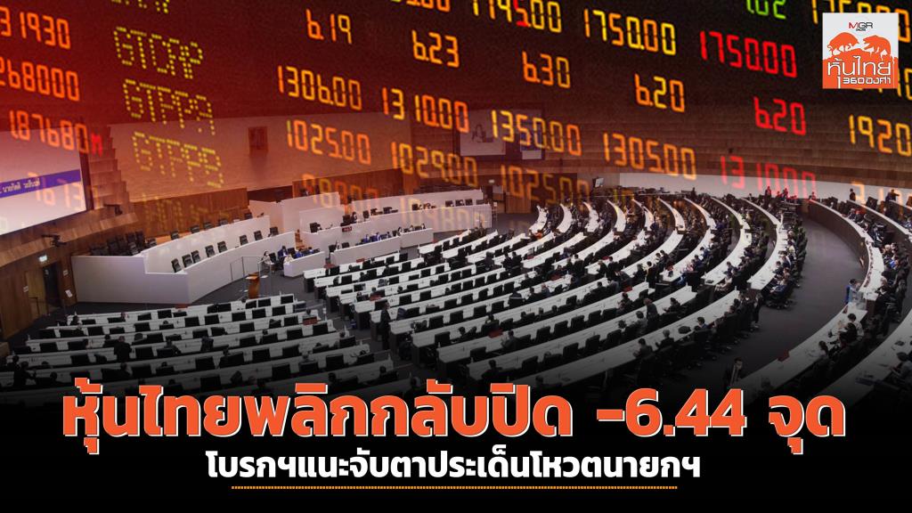タイ株は反転、-6.44ポイントで終了、証券会社は首相の投票に注目するよう推奨