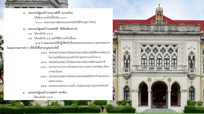 ภาพประกอบข่าว: นายกฯ แก้ไขคำสั่ง ให้ 4 รองนายกรัฐมนตรี เปลี่ยนแปลง การปฏิบัติหน้าที่ 